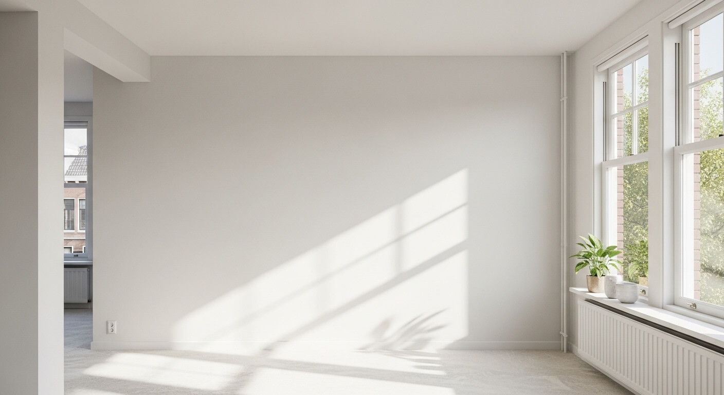 Glad gestukadoorde wand