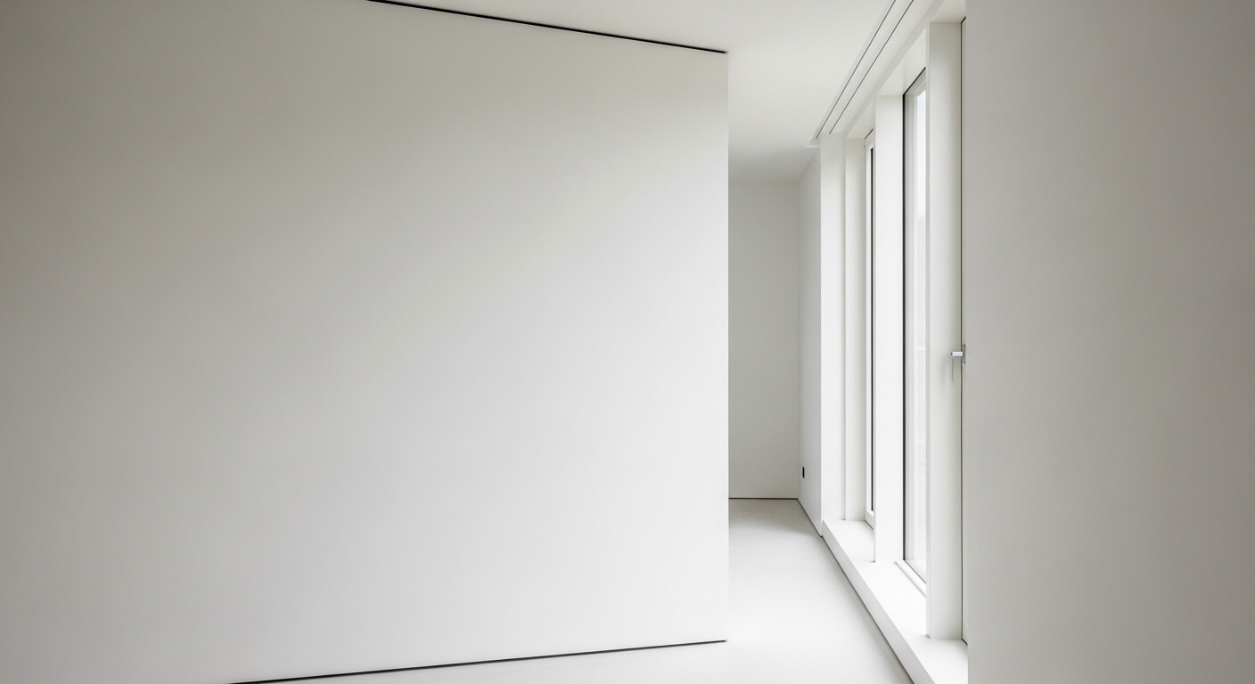 Glad gepleisterde wand in een modern appartement